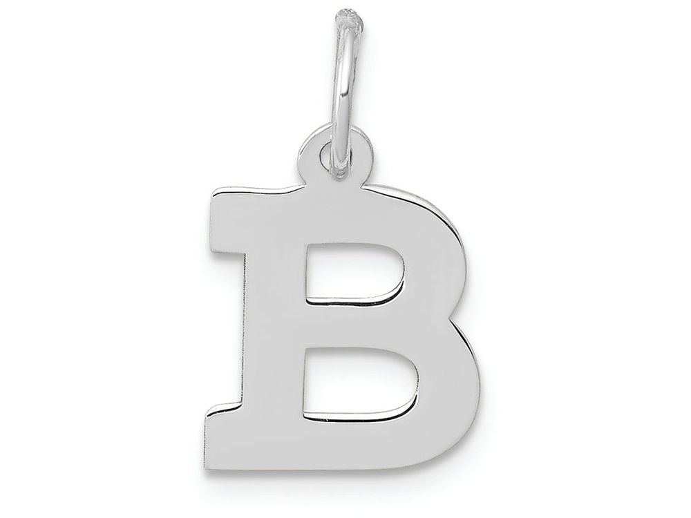 FJC Finejewelers 14k White Gold Small Block Initial B Charm