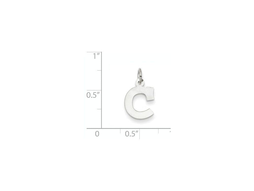FJC Finejewelers 14k White Gold Small Block Initial C Charm