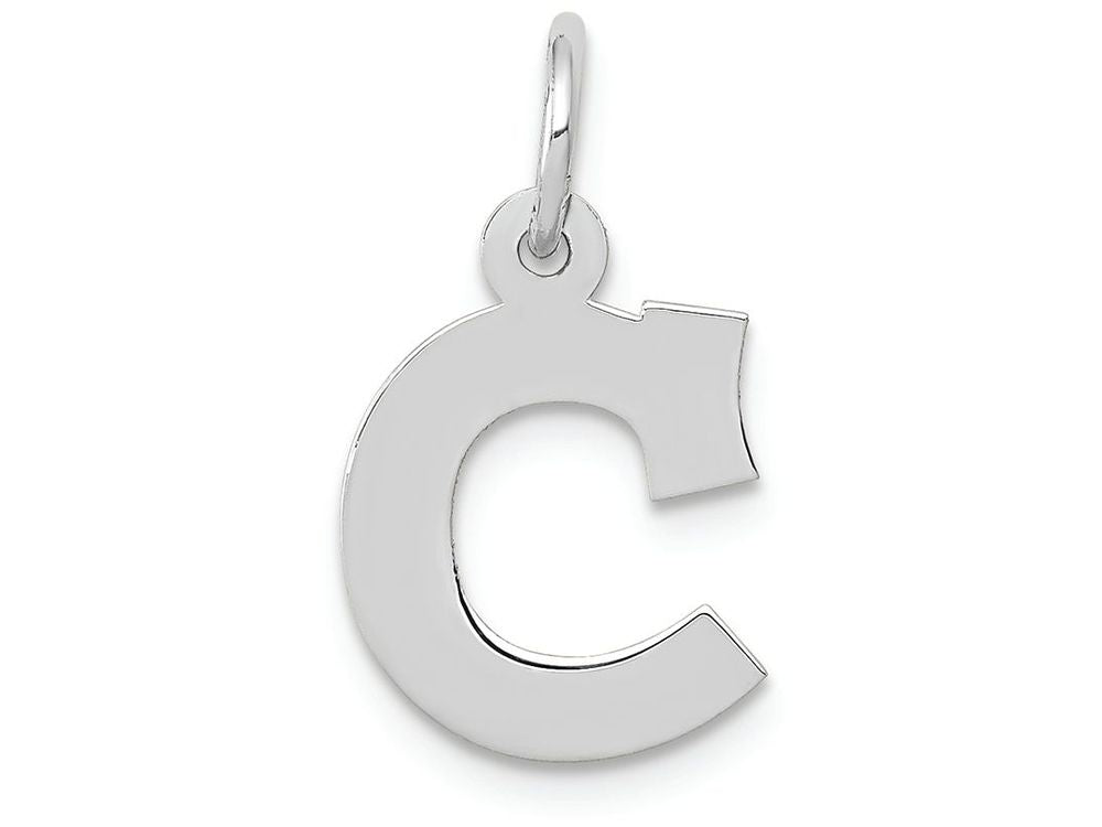 FJC Finejewelers 14k White Gold Small Block Initial C Charm
