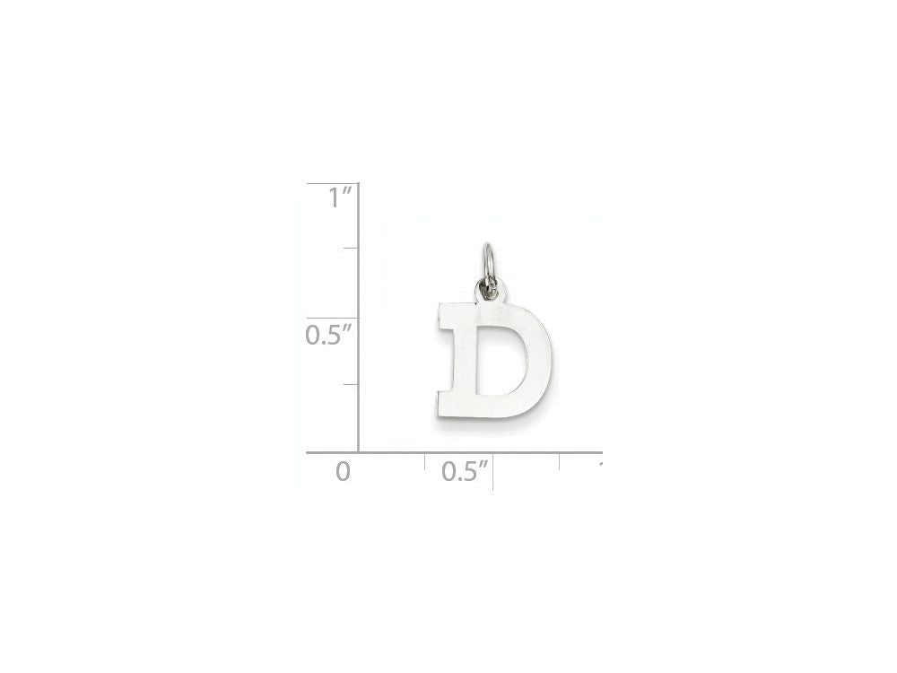 FJC Finejewelers 14k White Gold Small Block Initial D Charm