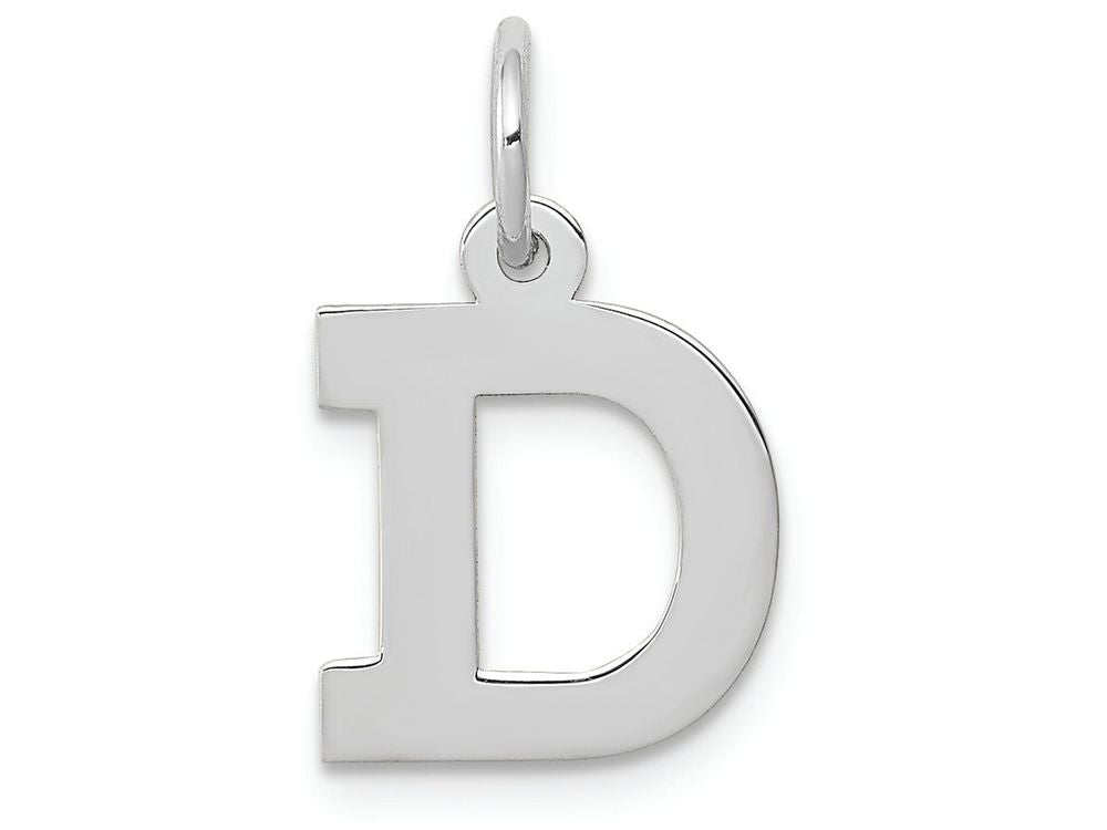 FJC Finejewelers 14k White Gold Small Block Initial D Charm