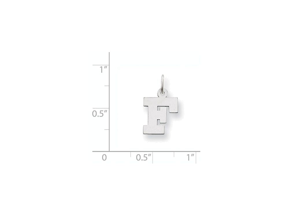 FJC Finejewelers 14k White Gold Small Block Initial F Charm