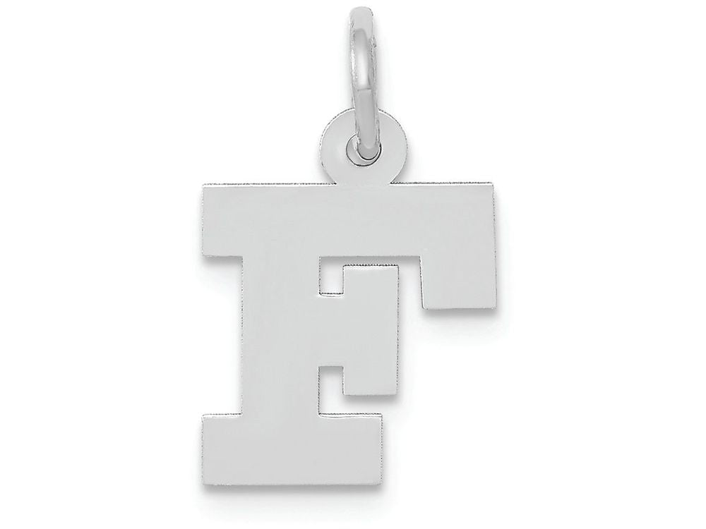 FJC Finejewelers 14k White Gold Small Block Initial F Charm
