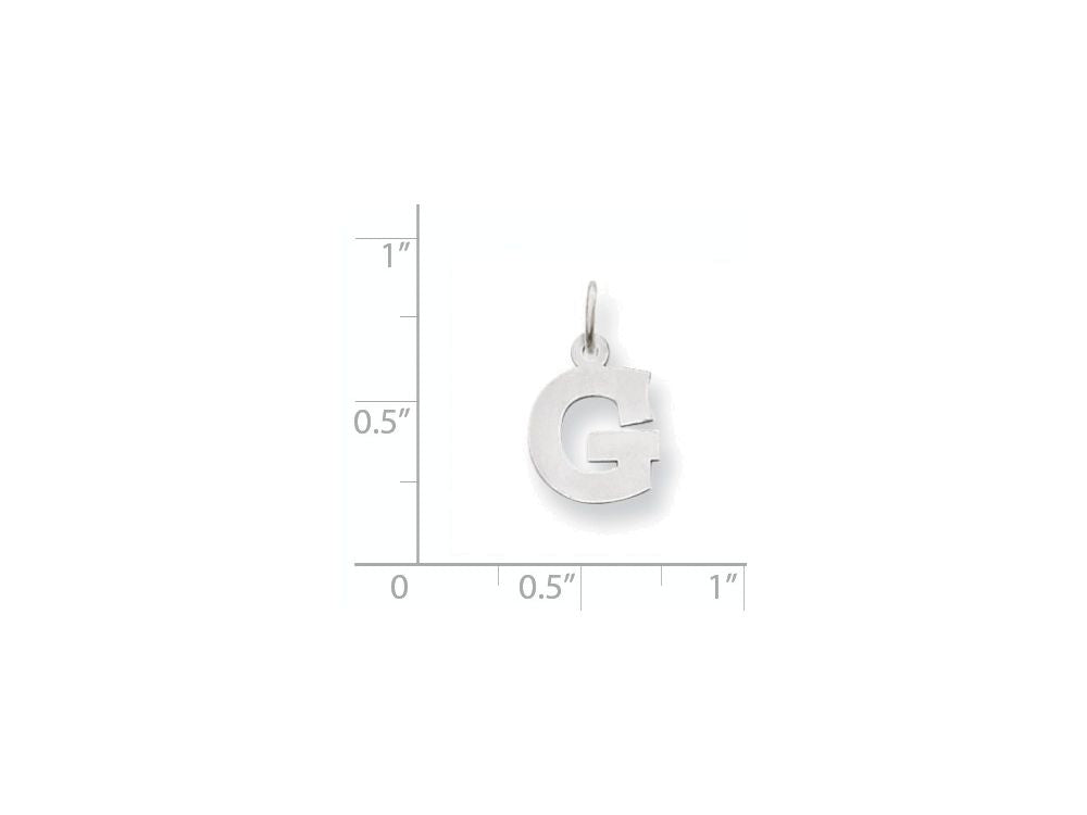 FJC Finejewelers 14k White Gold Small Block Initial G Charm