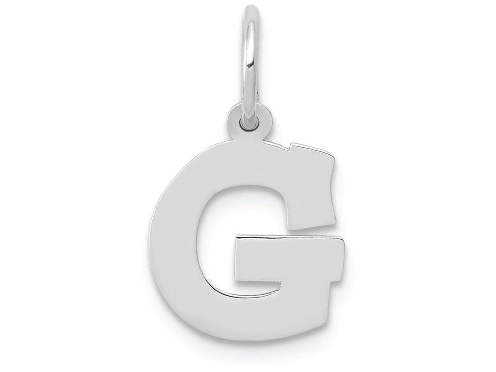 FJC Finejewelers 14k White Gold Small Block Initial G Charm