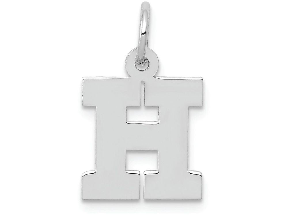 FJC Finejewelers 14k White Gold Small Block Initial H Charm