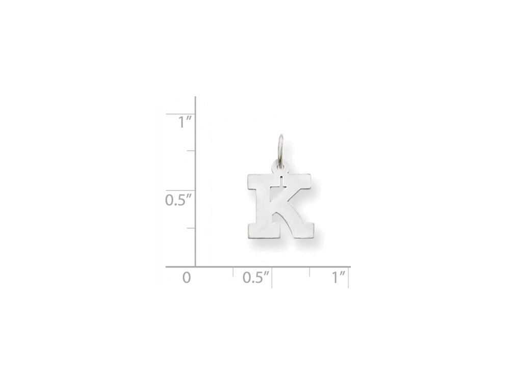 FJC Finejewelers 14k White Gold Small Block Initial K Charm