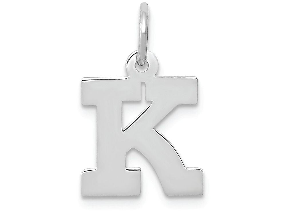 FJC Finejewelers 14k White Gold Small Block Initial K Charm