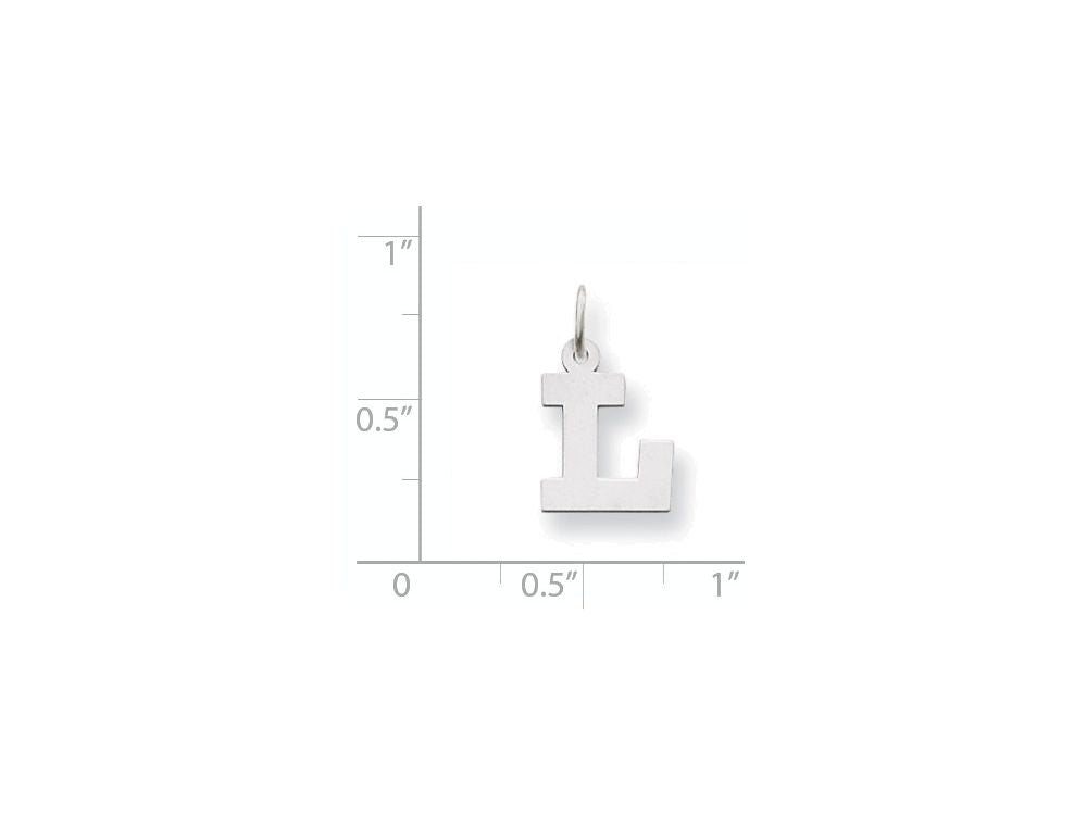 FJC Finejewelers 14k White Gold Small Block Initial L Charm