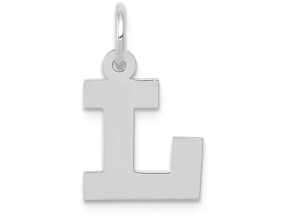FJC Finejewelers 14k White Gold Small Block Initial L Charm