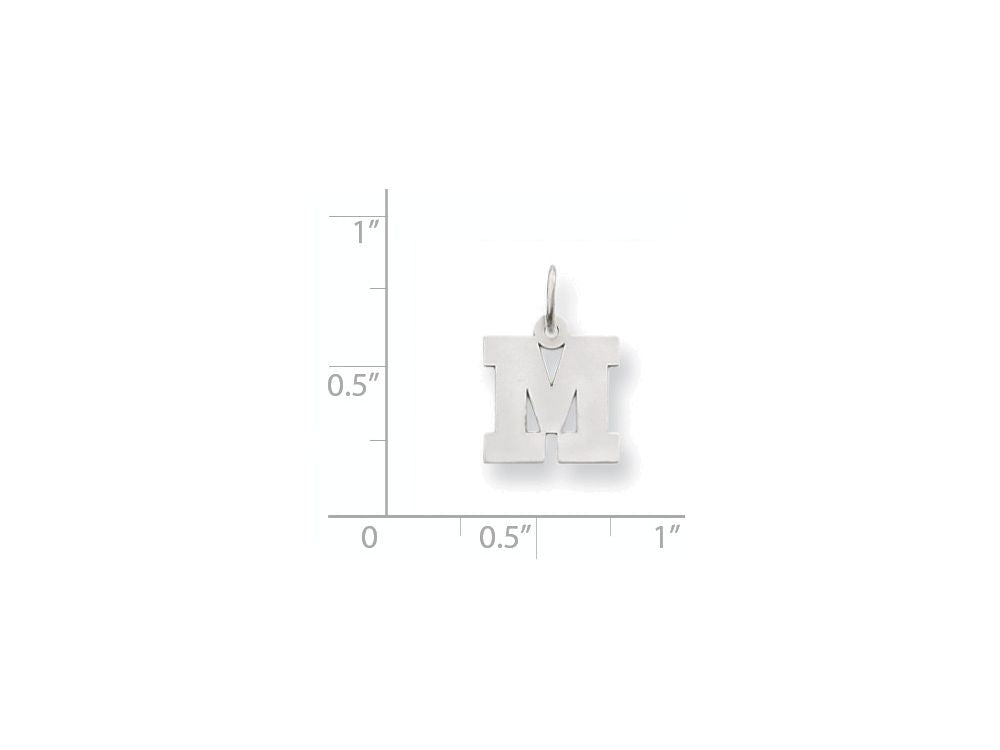 FJC Finejewelers 14k White Gold Small Block Initial M Charm