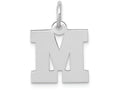 FJC Finejewelers 14k White Gold Small Block Initial M Charm