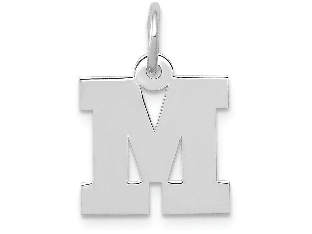 FJC Finejewelers 14k White Gold Small Block Initial M Charm