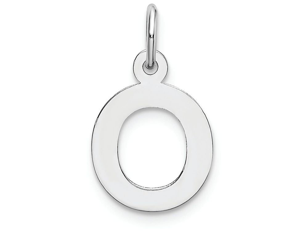 FJC Finejewelers 14k White Gold Small Block Initial O Charm