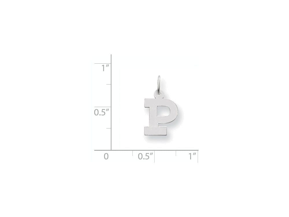 FJC Finejewelers 14k White Gold Small Block Initial P Charm