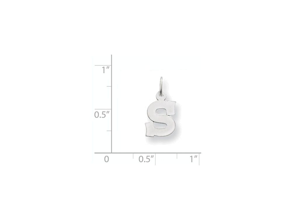 FJC Finejewelers 14k White Gold Small Block Initial S Charm