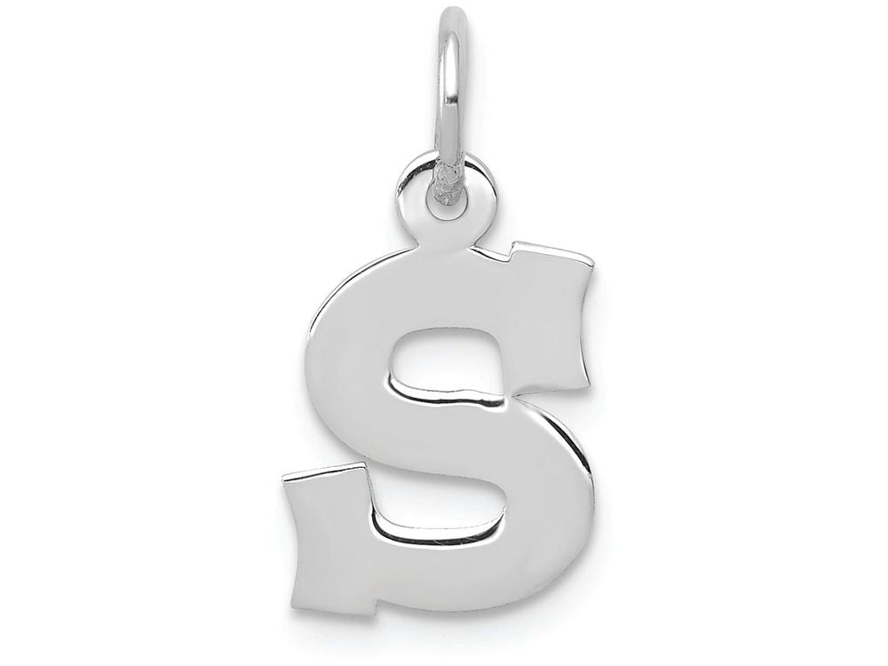 FJC Finejewelers 14k White Gold Small Block Initial S Charm