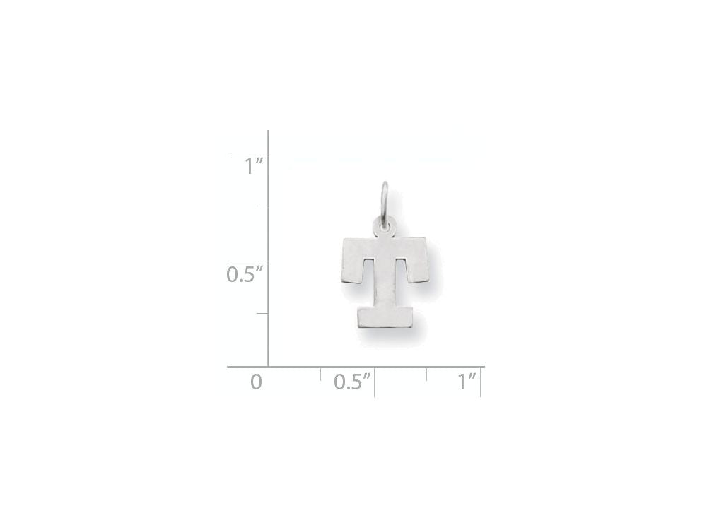 FJC Finejewelers 14k White Gold Small Block Initial T Charm
