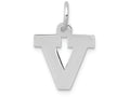 FJC Finejewelers 14k White Gold Small Block Initial V Charm