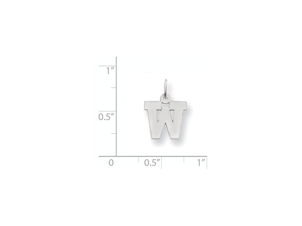 FJC Finejewelers 14k White Gold Small Block Initial W Charm