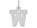 FJC Finejewelers 14k White Gold Small Block Initial W Charm