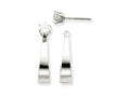 FJC Finejewelers 14k White Gold J Hoop W/cz Earring Jackets
