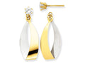 FJC Finejewelers Oval Dangle Jacket with Rodium And CZ Earrings