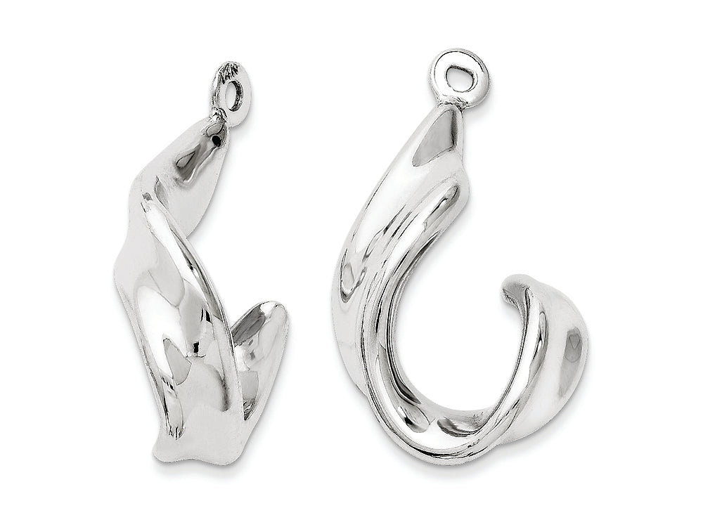 FJC Finejewelers 14k White Gold Twisted J Earring Jackets