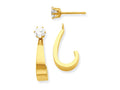 FJC Finejewelers 14k Yellow Gold J Hoop With CZ Stud Earring Jackets