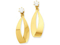 FJC Finejewelers 14k Yellow Gold Polished Oval Dangle With CZ Stud Earring Jackets
