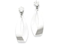 FJC Finejewelers 14k White Gold Polished Oval Dangle With CZ Stud Earring Jackets
