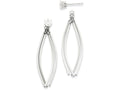 FJC Finejewelers 14k White Gold Curved Dangles With CZ Stud Earring Jackets