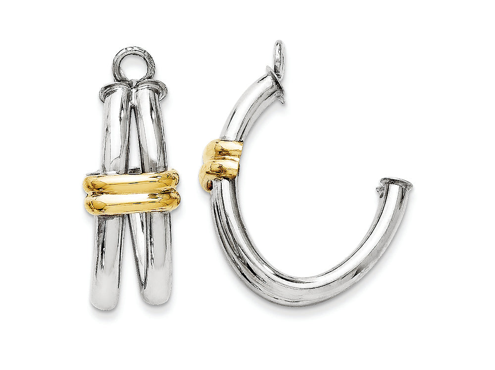 FJC Finejewelers 14 kt Two Tone Gold J Hoop Earring Jackets