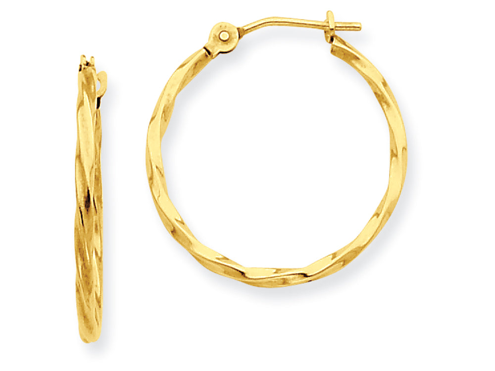 FJC Finejewelers 14k Yellow Gold Twist Hoop Earrings