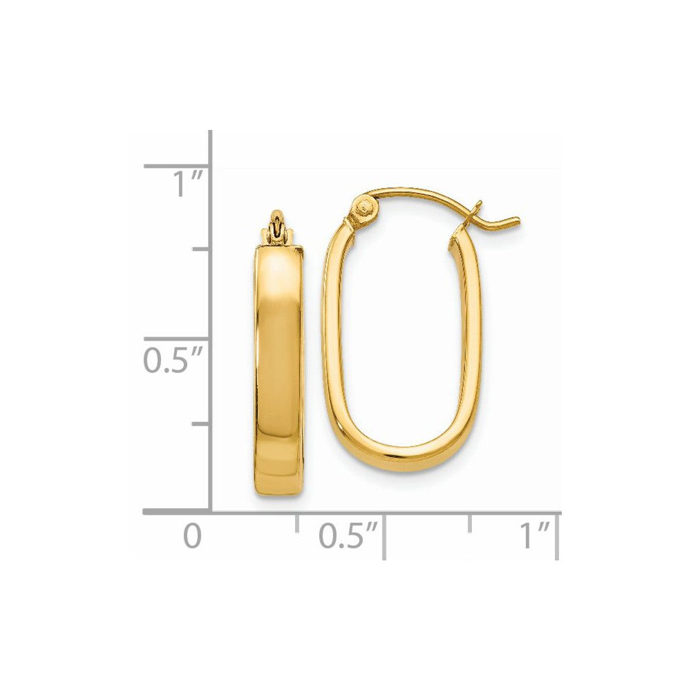 FJC Finejewelers 14k Yellow Gold Polished 3.5mm Oval Hoop Earrings