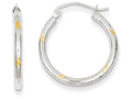 FJC Finejewelers 14k White Gold and Rhodium Hoop Earrings