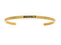 Intuitions Stainless Steel Yellow Finish respect Cuff Bangle
