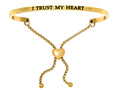 Intuitions Stainless Steel Yellow Finish i Trust My Heart Adjustable Friendship Bracelet