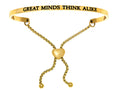 Intuitions Stainless Steel Yellow Finish great Minds Think Alike Adjustable Friendship Bracelet