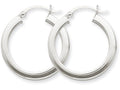 FJC Finejewelers 14k White Gold 3mm Polished Square Tube Hoop Earrings