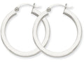 FJC Finejewelers 14k White Gold 3mm Polished Square Tube Hoop Earrings