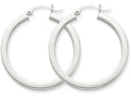 FJC Finejewelers 14k White Gold 3mm Polished Square Tube Hoop Earrings