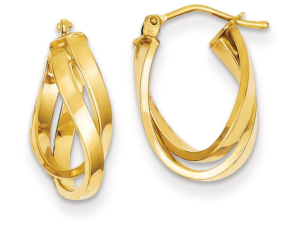 FJC Finejewelers 14k Yellow Gold Twisted Hoop Earrings