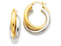 FJC Finejewelers 14 kt Two Tone Gold Polished Double Tube Hoop Earrings